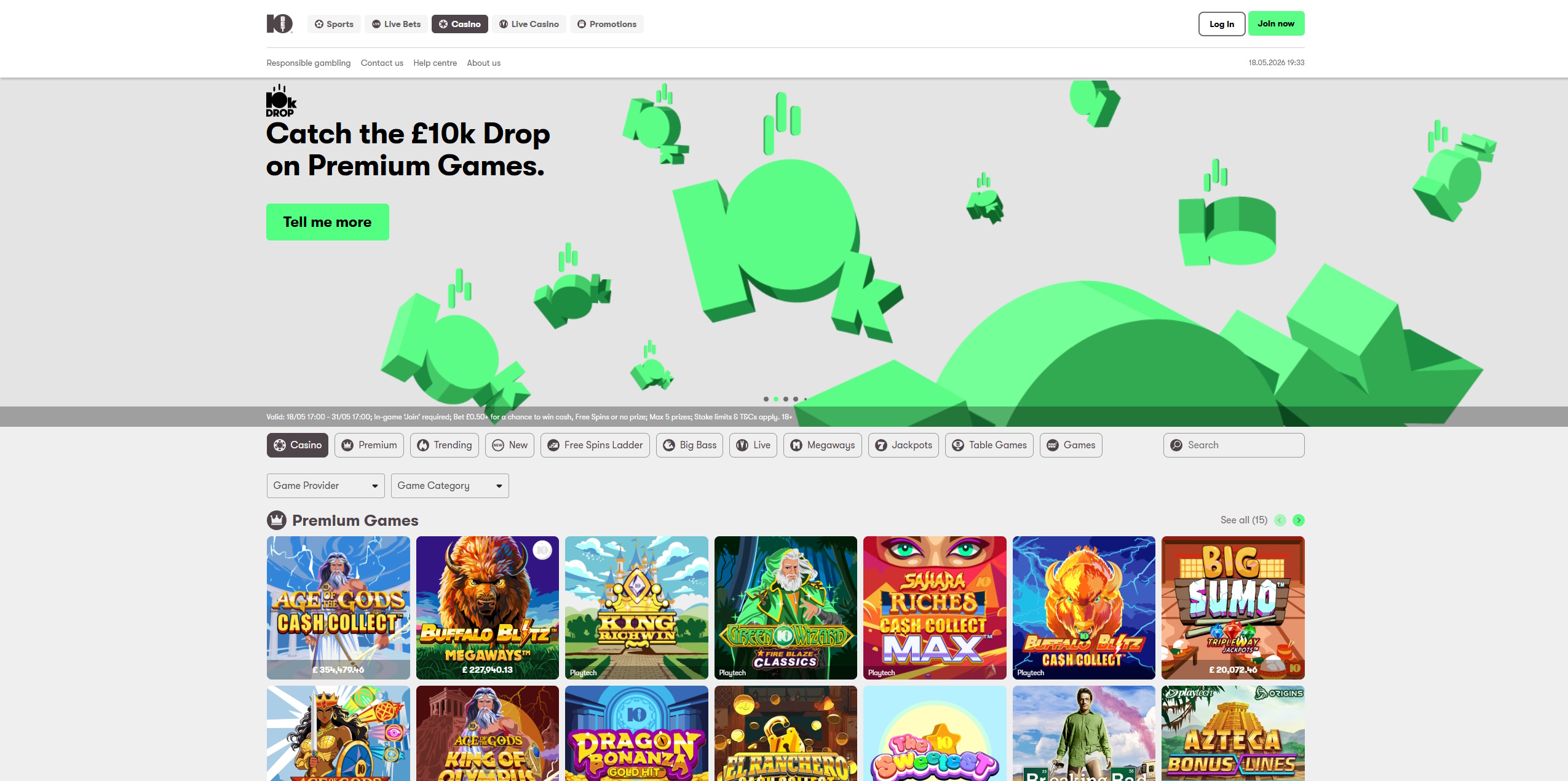 10Bet Casino screenshot 1